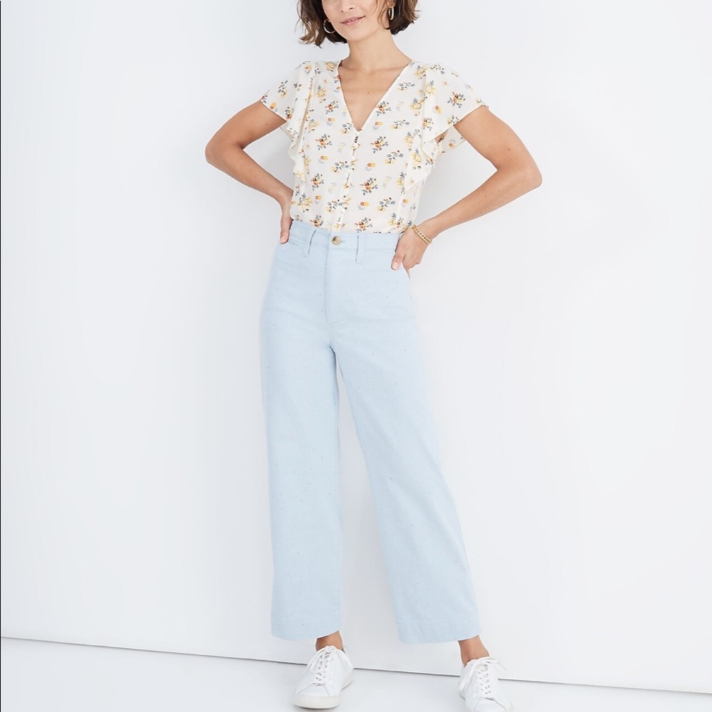 Madewell slim Emmett wide leg crop pants